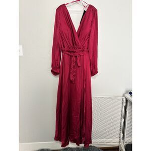 Cinderella Divine Long Sleeve Red Dress size 20 prom ball